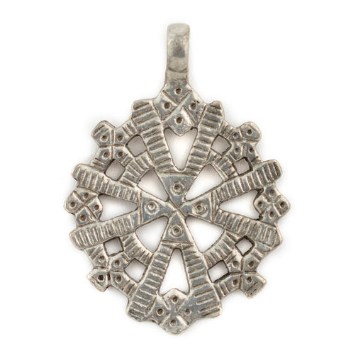 Silver Radiating Coptic Cross Pendant (38x52mm)