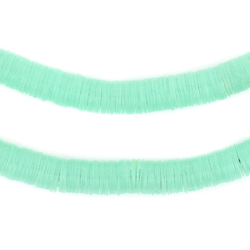 Translucent Aquamarine Vinyl Phono Record Beads (8mm) - The Bead Chest