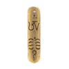 Antiqued Brass Elongated Om Pendant (50mm)