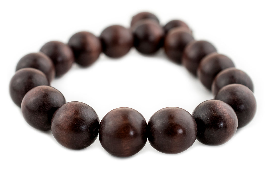 Cocoa Brown Round Natural Wood Beads (24mm) - The Bead Chest