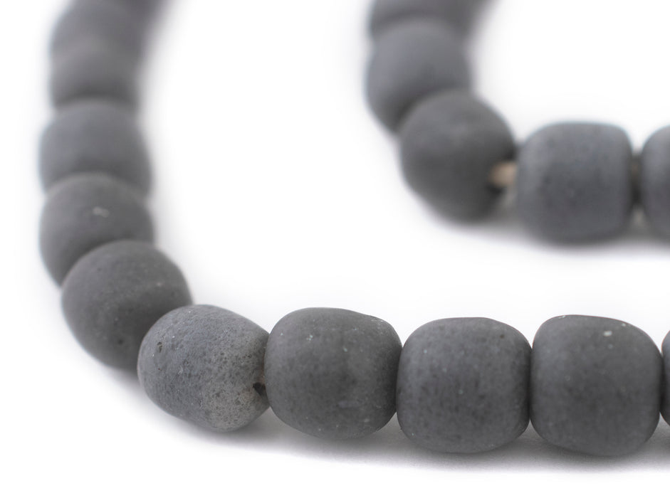 Opaque Grey Recycled Glass Beads (9mm) - The Bead Chest