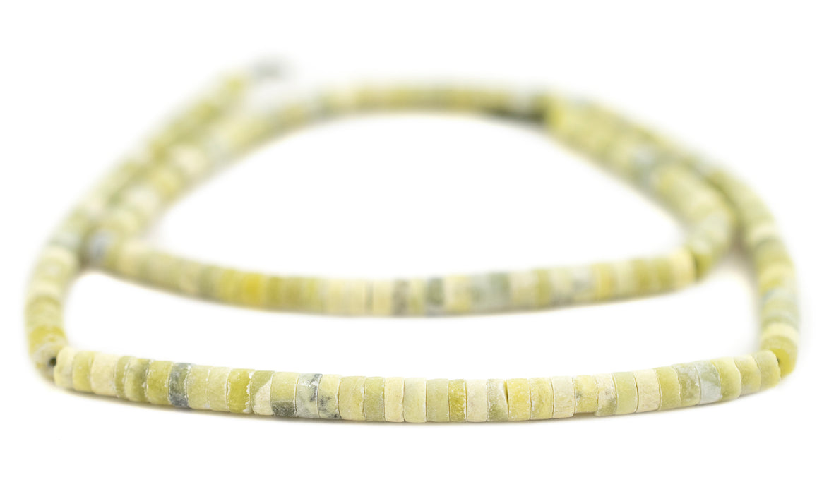 Pastel Green Cylindrical Calcite Heishi Beads (3mm) - The Bead Chest