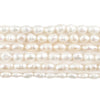 Smooth White Lined Vintage Japanese Rice Pearl Beads (4-6mm)