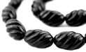 Spiral Carved Oval Onyx Beads (20x12mm) - The Bead Chest