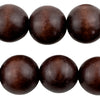 Cocoa Brown Round Natural Wood Beads (24mm)