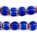 Round Blue Chevron Beads (15mm) - The Bead Chest
