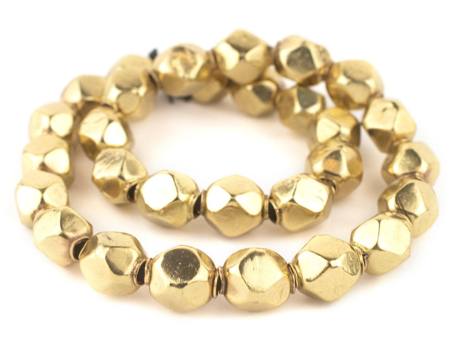 Brass Diamond Cut Hollow Tribal Beads (18mm) - The Bead Chest