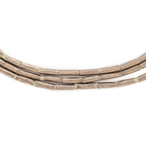 Dark Silver Ethiopian Tube Beads (7x2mm) - The Bead Chest