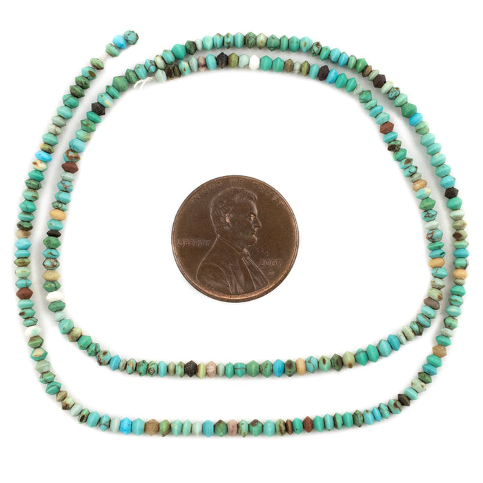 Aqua Tiny Turquoise Stone Saucer Beads (2.5mm) - The Bead Chest