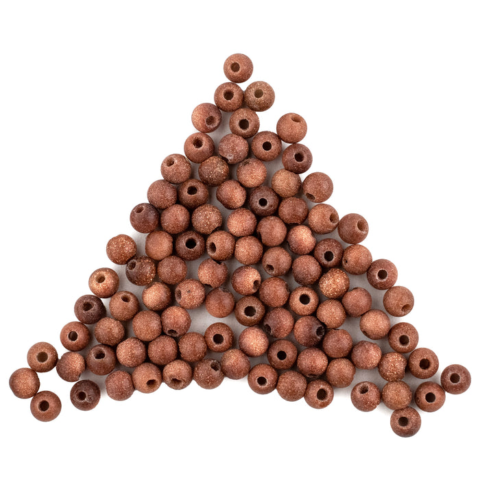 Round Goldstone Beads (4mm, Set of 100) - The Bead Chest