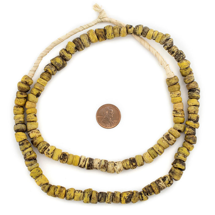 Rustic Antique Yellow Hebron Kano Beads (9mm) - The Bead Chest