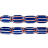 Blue Chevron Beads (14x10mm)