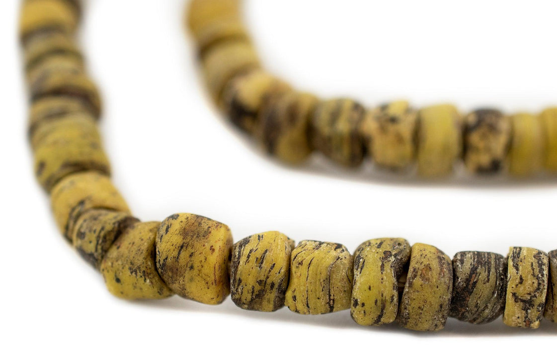 Rustic Antique Yellow Hebron Kano Beads (9mm) - The Bead Chest