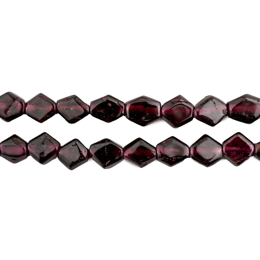 Flat Diamond Garnet Beads (8mm) - The Bead Chest