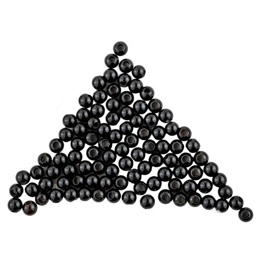 Half-Drilled Round Onyx Beads (4mm, Set of 100) - The Bead Chest
