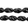 Spiral Carved Oval Onyx Beads (18x11mm)