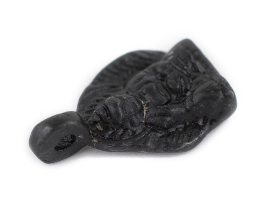 Midnight Black Buddha Pendant (16x25mm) - The Bead Chest