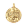 Round Brass Buddha Pendant (28x34mm)