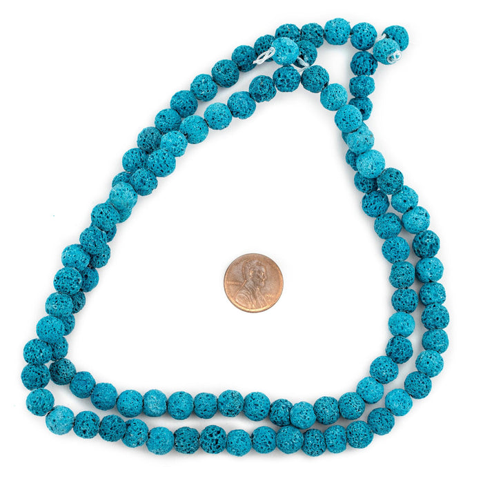 Turquoise Blue Volcanic Lava Beads (8mm) - The Bead Chest