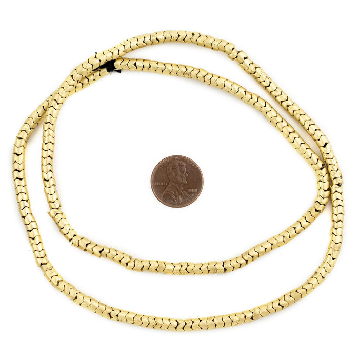 Brass Interlocking Snake Beads (4.5mm) - The Bead Chest