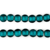Teal Green White Heart Beads (9mm)