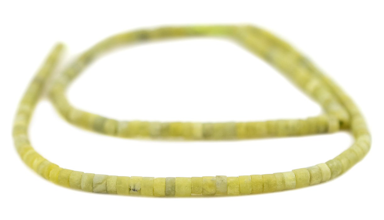 Light Green Serpentine Heishi Beads (4mm) - The Bead Chest