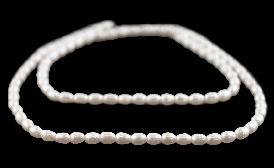 Smooth White Vintage Japanese Rice Pearl Beads (2-3mm) - The Bead Chest