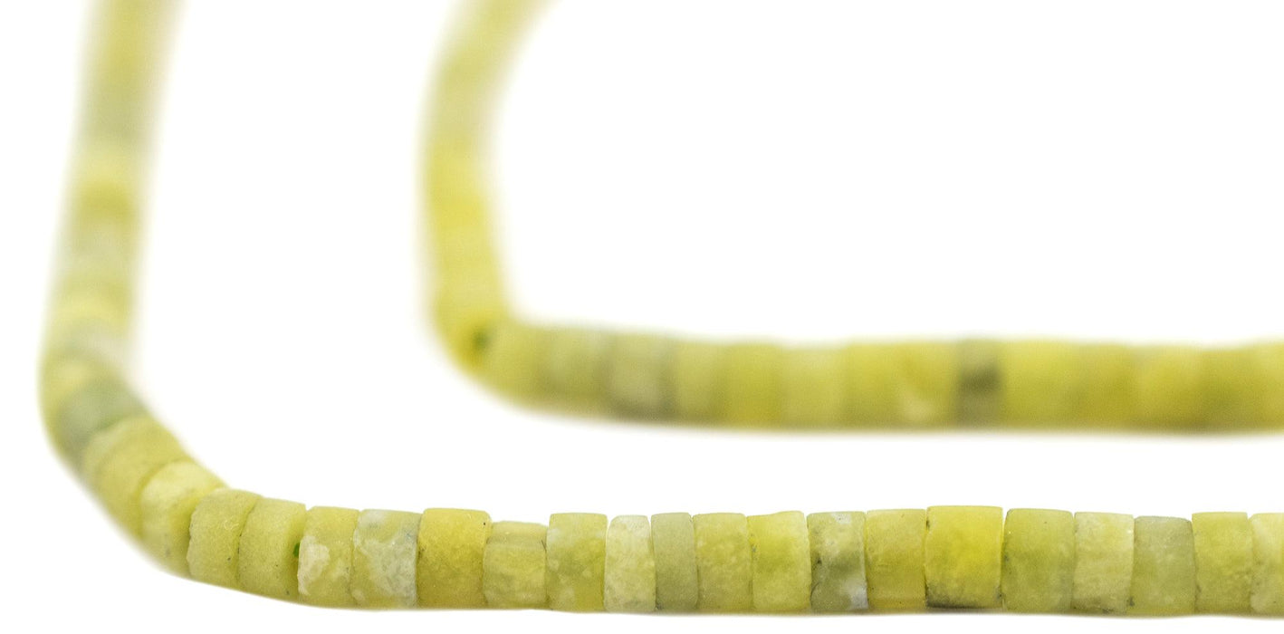 Light Green Serpentine Heishi Beads (4mm) - The Bead Chest
