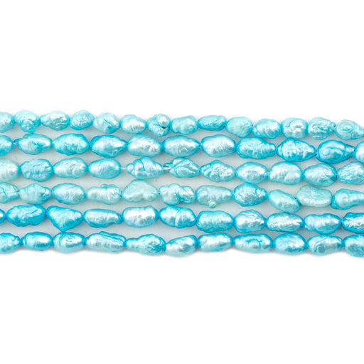 Sky Turquoise Vintage Japanese Rice Pearl Beads (4mm) - The Bead Chest