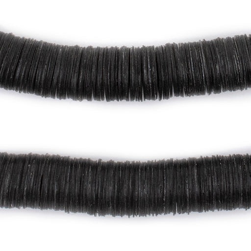 Translucent Black Vinyl Phono Record Beads (12mm) - The Bead Chest