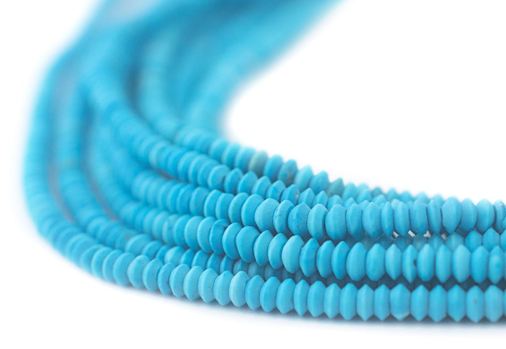 Tiny Blue Turquoise Stone Heishi Beads (3mm) - The Bead Chest