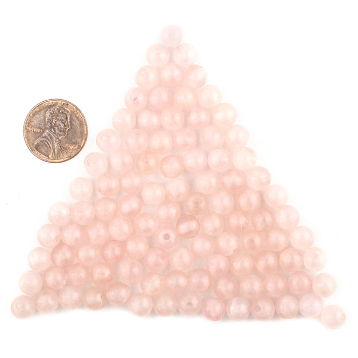 Round Rose Quartz Beads (7.5mm, Set of 100) - The Bead Chest