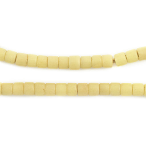Pastel Yellow Vintage Czech Cylinder Beads (4x6mm) - The Bead Chest