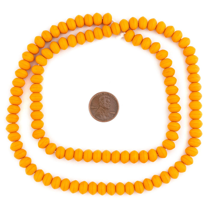 Neon Orange Binta Banji Kakamba Beads (5x8mm) - The Bead Chest