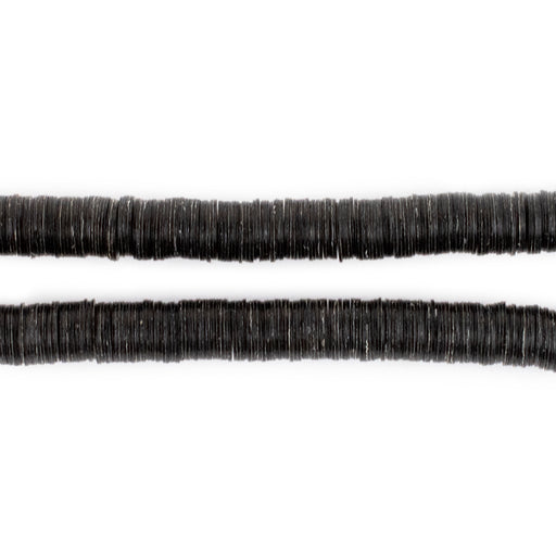 Translucent Black Vinyl Phono Record Beads (6mm) - The Bead Chest