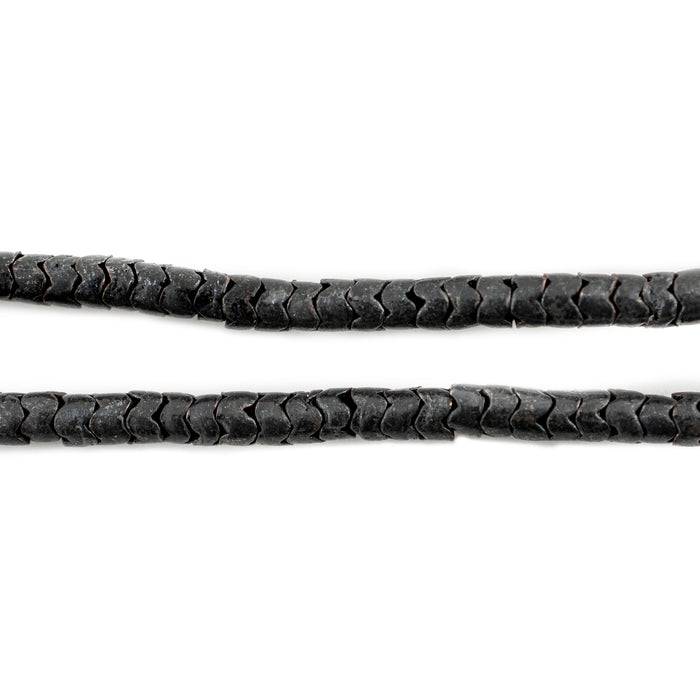 Midnight Black Interlocking Snake Beads (4.5mm) - The Bead Chest