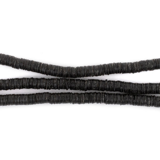 Translucent Black Vinyl Phono Record Beads (4mm) - The Bead Chest