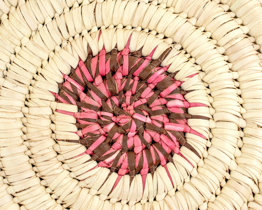 Pink & Brown Woven Basket Wall Art - The Bead Chest
