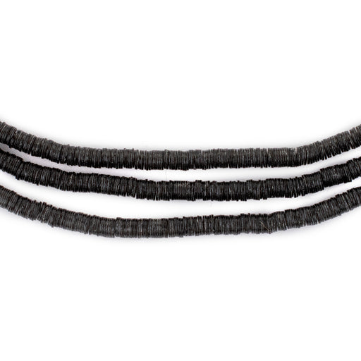 Translucent Black Vinyl Phono Record Beads (3mm) - The Bead Chest