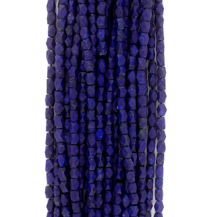 Faceted Afghani Lapis Beads (6x4mm) - The Bead Chest