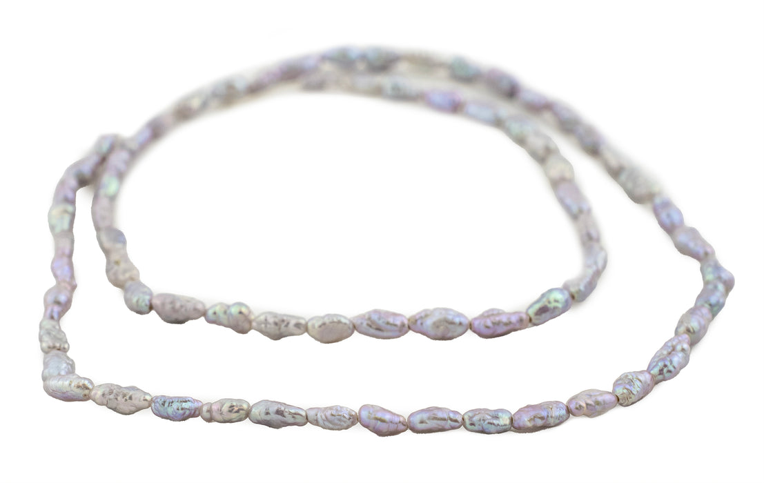 Lavender Grey Vintage Japanese Rice Pearl Beads (2-3mm) - The Bead Chest