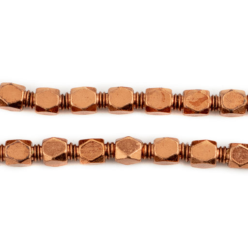Copper Fancy Diamond Cut Beads (6mm) - The Bead Chest