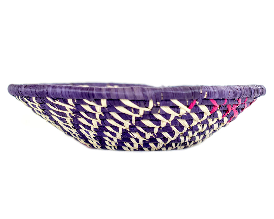 Purple & Pink Ugandan Spiral Basket (Small) - The Bead Chest
