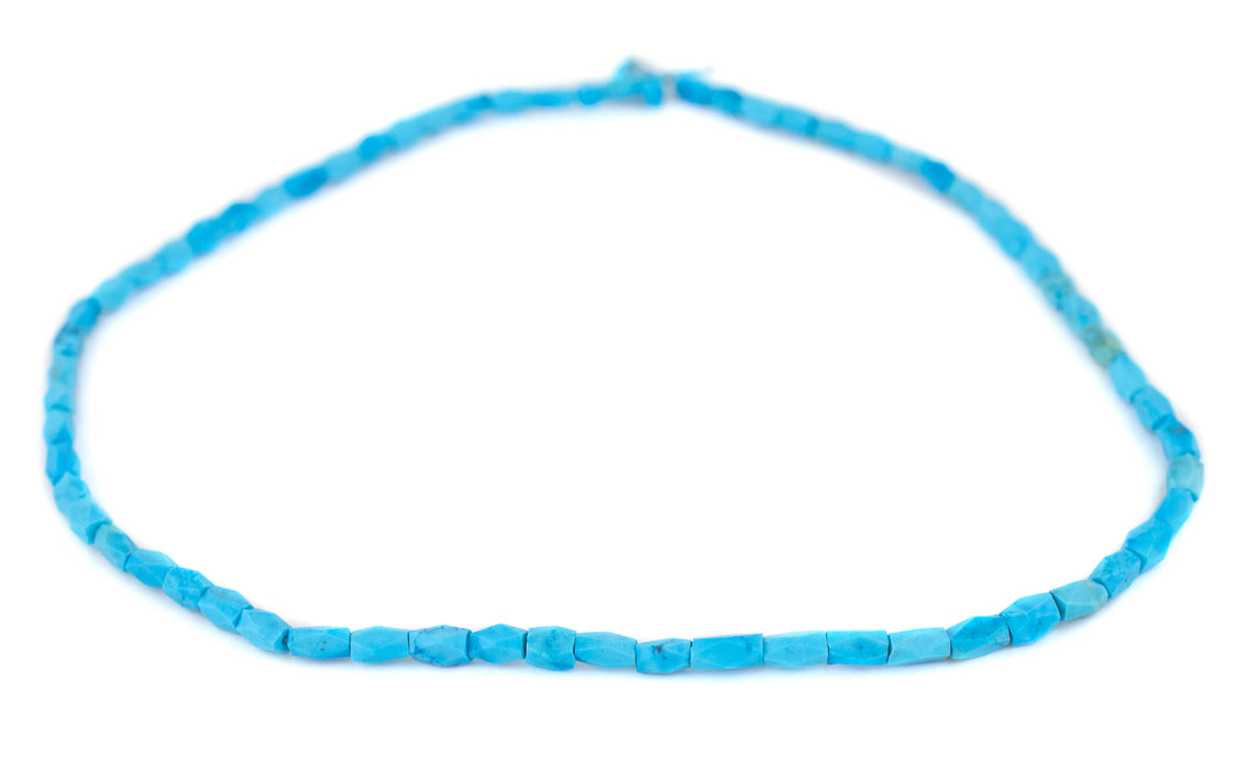Baby Blue Faceted Afghani Turquoise Beads (6x4mm) - The Bead Chest