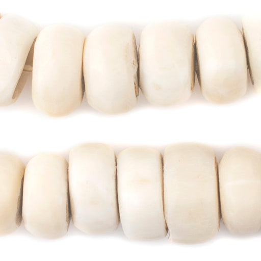 Polished White Bone Beads (Double Length Decorative Strand) - The Bead Chest
