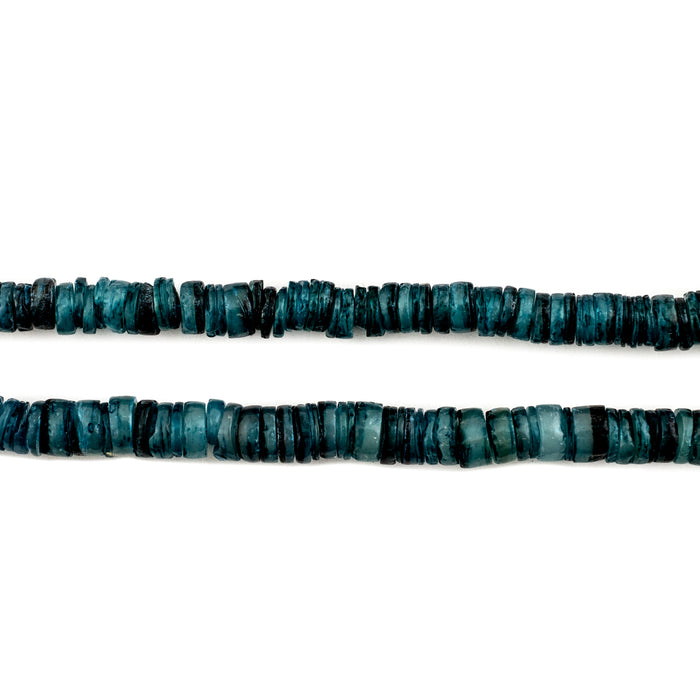 Dark Turquoise Natural Shell Heishi Beads (5mm) - The Bead Chest
