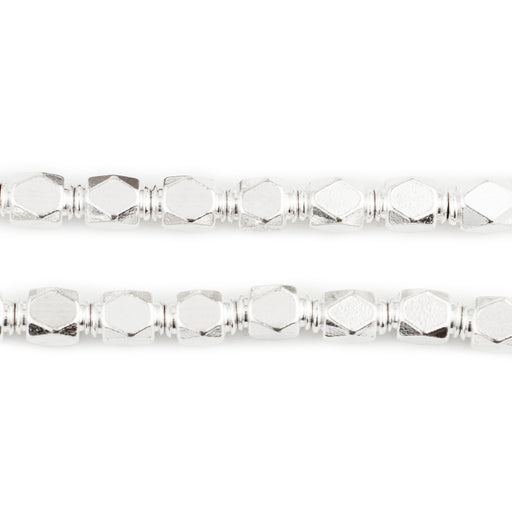 Shiny Silver Fancy Diamond Cut Beads (6mm) - The Bead Chest
