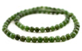 Round Green Nephrite Jade Beads (6mm) - The Bead Chest