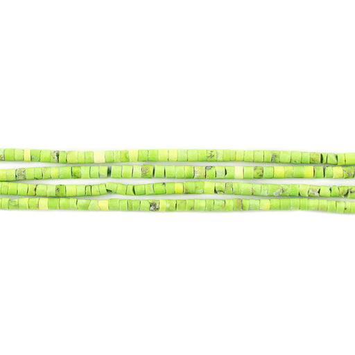 Lime Green Turquoise Heishi Beads (2mm) - The Bead Chest