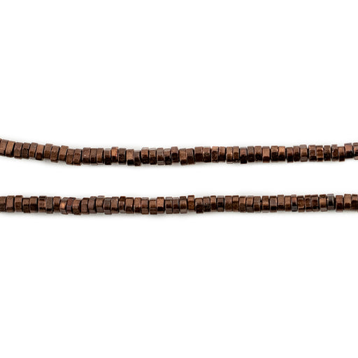 Faceted Antiqued Copper Triangle Heishi Beads (2.5mm) - The Bead Chest